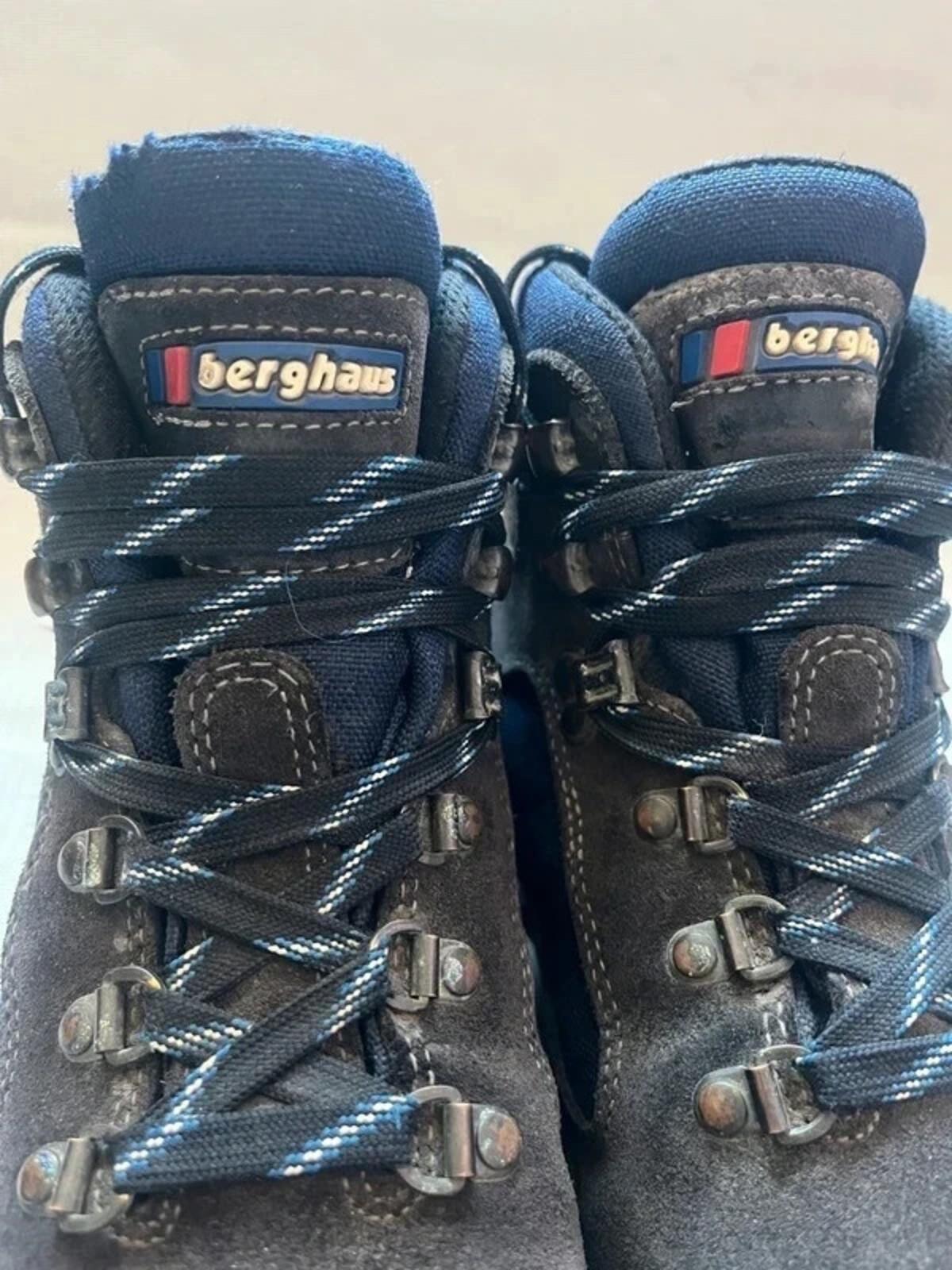 Vintage Classic Berghaus Ascent Goretex Hiking Boots - Blue/Purple, Size UK 5.5