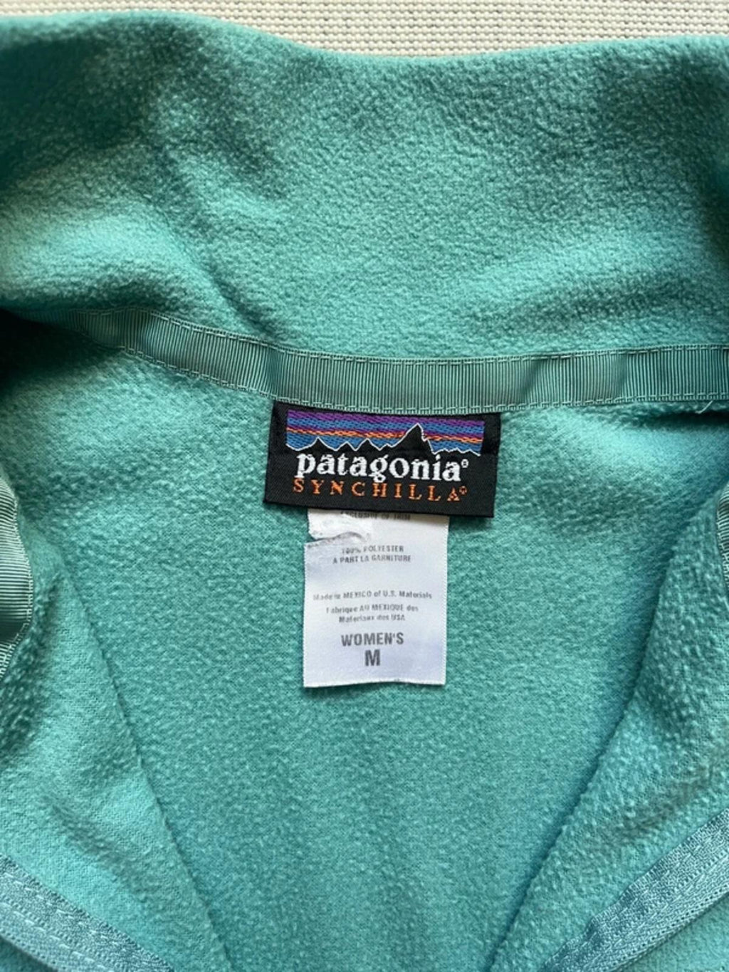 Patagonia Women's Synchilla 1/4 Zip Fleece - Grey/Blue, Size Medium