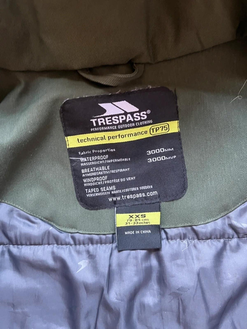Trespass Men's Waterproof Jacket Green Small