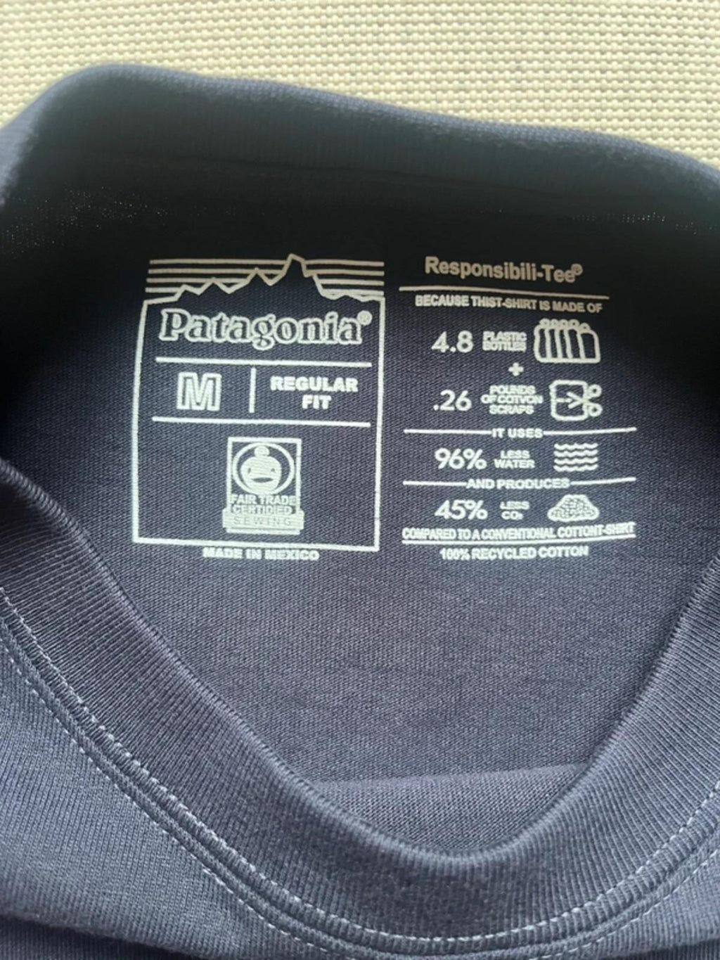 Patagonia Men's Fitz Roy Horizons Long Sleeve Responsibili-Tee - Navy Blue, Medium